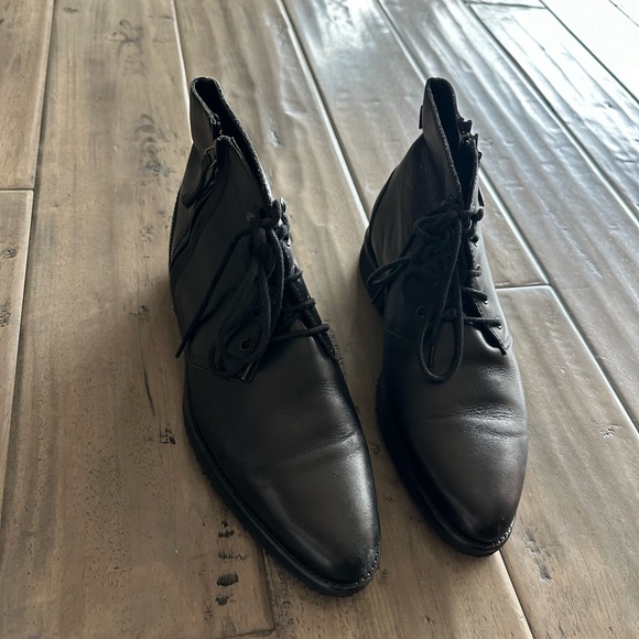 Kooples black leather boots lace up zip up sz 40 - Picture 3 of 9